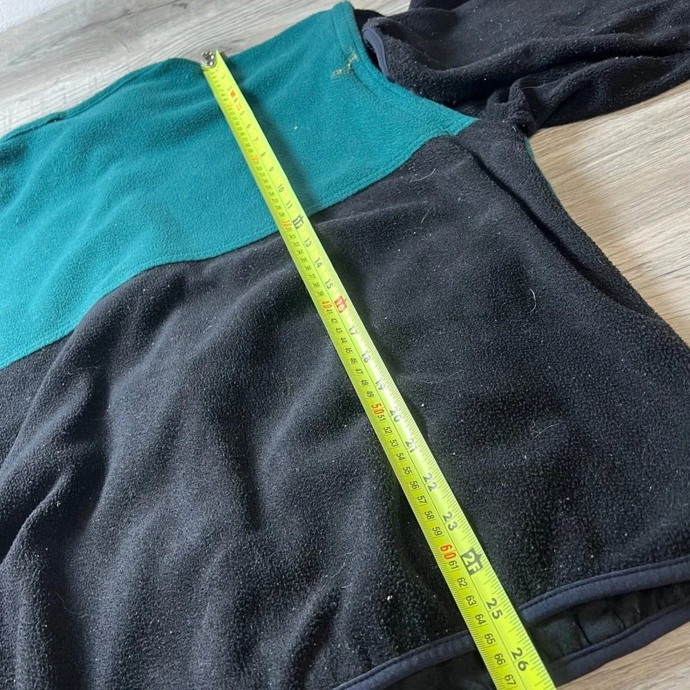 Mountain Dew Fleece Jacket Mens L/XL Teal Black‎ Full Zip Colorblock Vintage 90s